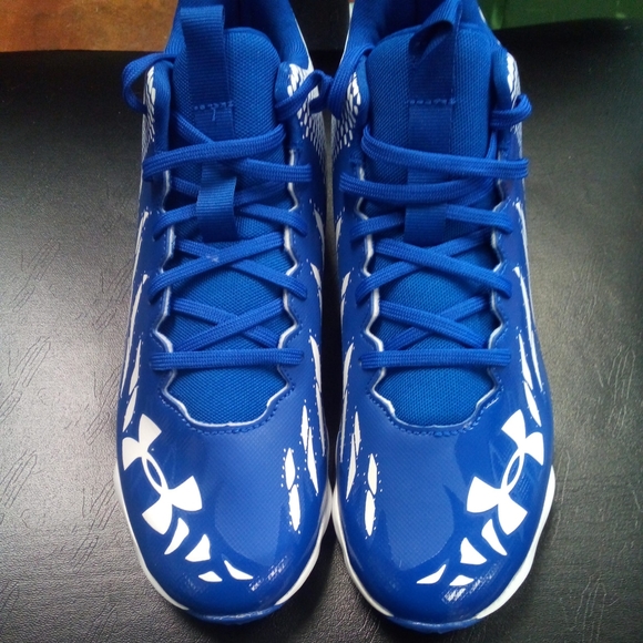 Under Armour Spotlight Franchise RM Football Cleats Blue 3022774-400 Mens sz 8 - Picture 2 of 7